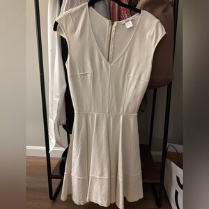 Bar III Cream Cap-Sleeve Fit-and-Flare Dress